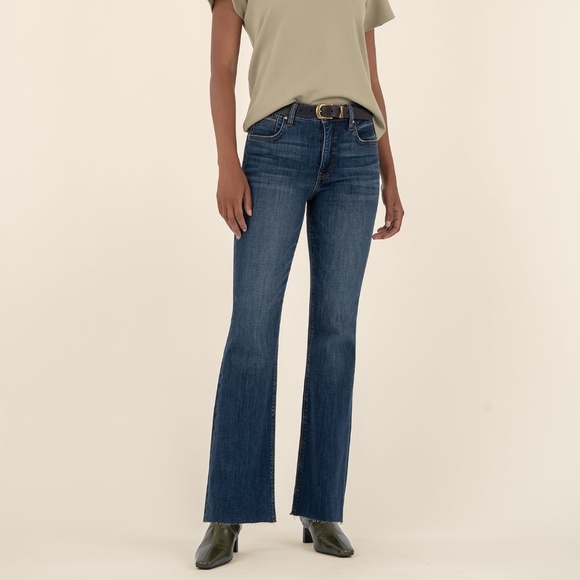 Kut from the Kloth Stella High Rise Flare Size 4 / Intriguing W/Dark Base Wash - Picture 2 of 3